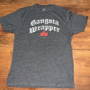 Gangsta Wrapper Funny Holiday Time Short Sleeve Christmas Unisex T-Shirt Med